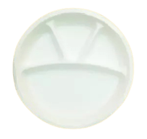 12" 4 COMPARTMENT ROUND BIO PLATE (WHITE)