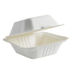 6″x 6″ BIO HAMBURGER BOX (WHITE)