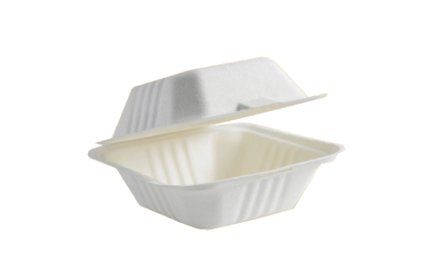 6″x 6″ BIO HAMBURGER BOX (WHITE)