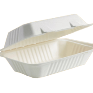 9"x 6" 1 COMPARTMENT BIO CLAMSHELL BOX (WHITE)